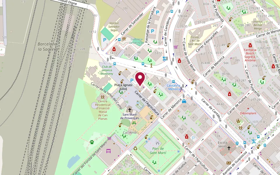 Mapa de la zona: la tienda está en Carrer de l'Agricultura, 312, cerca del Parc de Sant Martí. Abre el mapa